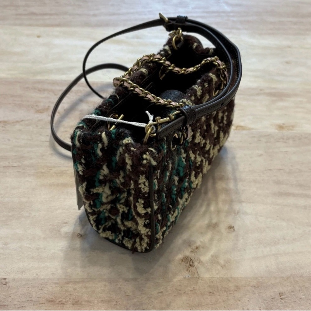 TORY BURCH Fleming Soft Tweed Mini Chain Tote Bag - Picture 2 of 9